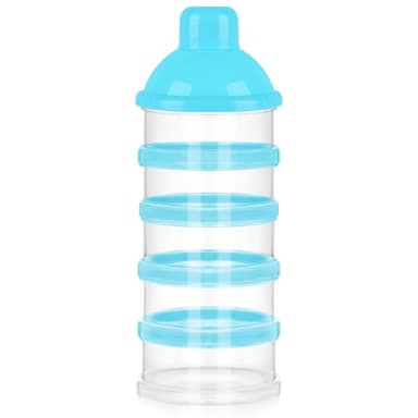 Accmor Formula Dispenser On The Go, 5 Compartments Stackable Formula Container for Travel, Baby Milk Powder Kids Snack Container, BPA Free - Image 1