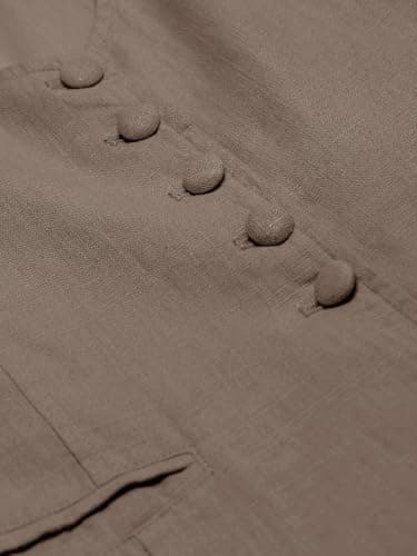 Tankaneo Womens Scoop Neck Blazer Vest Summer Linen Sleeveless Fitted Waistcoat Work Casual Cotton Suit Tops - Image 8