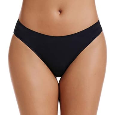 voenxe Seamless Women Underwear Thongs,No Show Ladies Thong,Invisible No Line Breathable Comfortable Panties Undies,Womens No Seam Soft Wide Gusset Tanga,Legging Underpants for Woman 5-Pack - Image 3