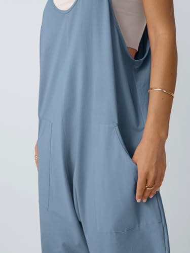 AUTOMET Jumpsuits for Women Casual Summer Outfits Rompers Comfy Beach Vacation Trendy Overalls Jumpers Fashion Clothes 2025 LightBlue L - Image 5