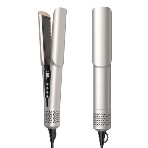 Hair Straightener - 2 in 1 Wet to Dry Hair Dryer and Straightener with High-Speed Airflow + Rapid Heat-Up + Customizable Temperature + LCD Display & Auto Shut-Off + No Heat Damage (Gold) - Image 1