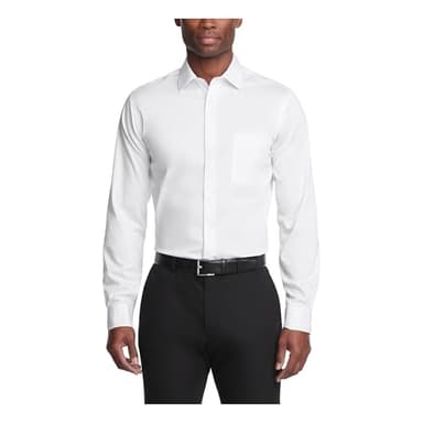Van Heusen Men's Dress Shirt Regular Fit Ultra Wrinkle Free Flex Collar Stretch, White, 16"-16.5" Neck 34"-35" Sleeve - Image 1