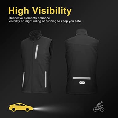 33,000ft Men's Windproof Lightweight Golf Vest Outerwear with Pockets, Softshell Sleeveless Jacket for Running Hiking Sports - Image 5