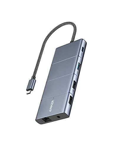 Anker USB C Hub, 11-in-1 Docking Station Dual Monitor, 10 Gbps USB-C and USB-A Data Ports, 4K HDMI and DisplayPort, 85W Power Delivery, 2 Data Ports, Ethernet, for XPS - Image 1