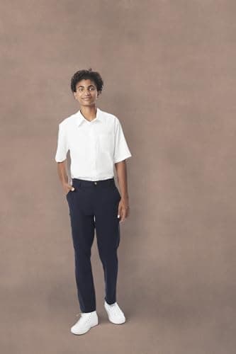 French Toast Boys' Short Sleeve Classic Poplin Dress Shirt (Standard & Husky), White, 6 - Image 9