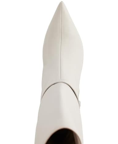 Karl Lagerfeld Paris Women's Sharina Mid-Calf Heeled Bootie Ankle Boot, Soft White, 8 - Image 4