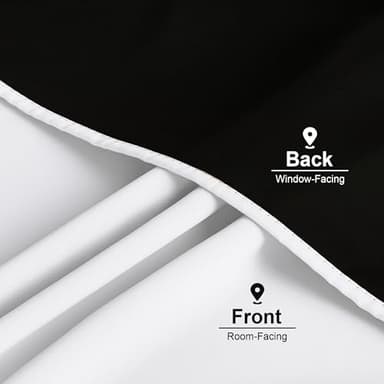 NICETOWN 100% Blackout Curtain Panels, Rod Pocket Window Curtains with Black Liner for Nursery, 84 inches Drop Cold and Full Light Blocking Draperies (White, 2 Pieces, 52 inches Wide Each Panel) - Image 4