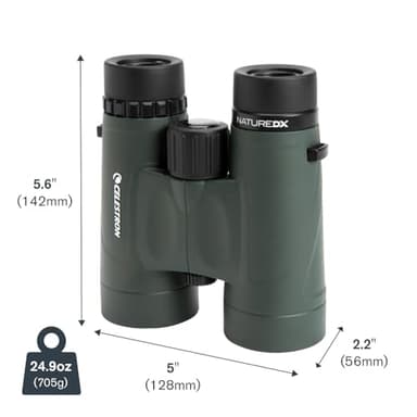 Celestron - Nature DX 8x42 Binoculars – Ideal for Birding and Outdoors – 42mm Objective Lenses – Wide 7.4° Field of View – BaK-4 Prisms – Fully Multi-Coated – Waterproof and Fogproof - Image 9