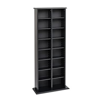 Prepac 2 Column Tall Cabinet Media Storage, 22" Wide, Black - Image 8