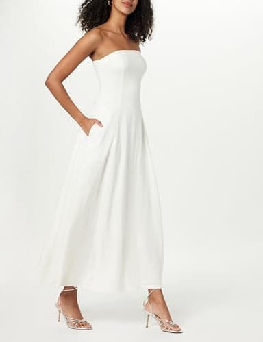 The Drop Women's Carlota Strapless Linen Maxi Dress - Image 6