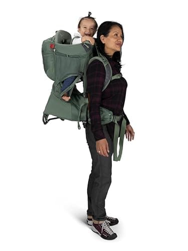 Osprey Poco Premium Child Carrier Backpack – Deluxe Kid Carrier for Hiking with Built-in Sunshade, Removable Daypack, and Adjustable Fit – Premium Comfort for Parent and Child, Koseret Green - Image 8
