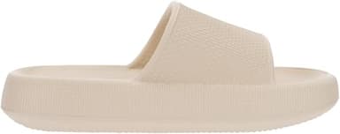BRONAX Slides for Women and Men Pillow Slippers for Female Size 9 Indoor Antislip Home Platform House Sandals Slipers Comfy Cushioned Thick Sole 40-41 Khaki - Image 5