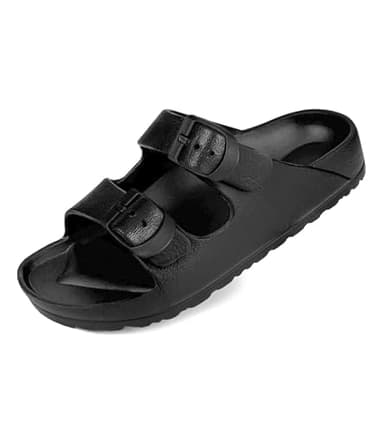 Pisumg Kids Slides Sandals Double Buckle Adjustable Boys Girls - Image 1