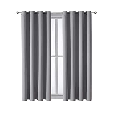 ChrisDowa Grommet Blackout Curtains for Bedroom and Living Room - 2 Panels Set Thermal Insulated Room Darkening Curtains (Light Grey, 52 x 63 Inch) - Image 7