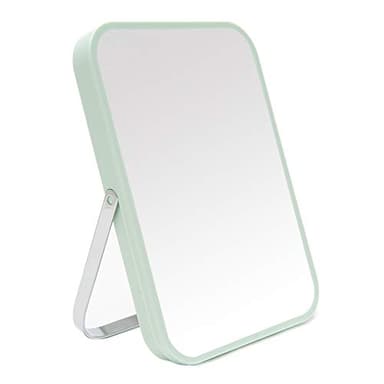 YEAKE Table Desk Vanity Makeup Mirror,8-Inch Portable Folding Mirror with Metal Stand 90°Adjustable Rotation Tavel Make Up Mirror Hanging Bathroom for Shower Shaving(Green) - Image 1