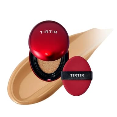 [*Mini Size*] TIRTIR Mask Fit Red Cushion Foundation | Full coverage, Weightless, Skin fit, Satin Glow Finish, Korean Makeup, beauty, Tattoo cover up, Buildable (#30N Rich Honey, 0.15 Fl Oz) - Image 1