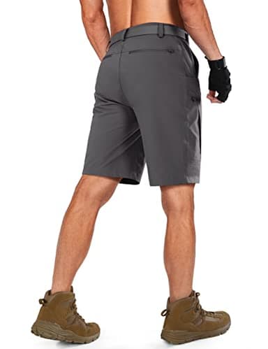 Shallowlulu Mens Cargo Hiking Shorts Water Resistant Quick Dry Lightweight Breathable Tactical Shorts with Nylon Belt(Dark Grey 38W/12L) - Image 2