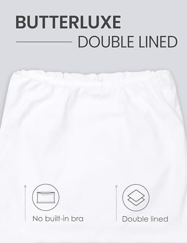 CRZ YOGA Butterluxe Double Lined Tube Tops for Women Going Out Crop Sleeveless Tank Bandeau Strapless Casual Shirts White Medium - Image 3