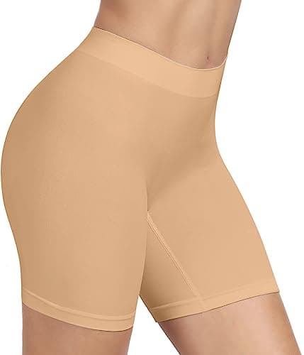 BESTENA Slip Shorts Womens Comfortable Seamless Smooth Slip Shorts for Under Dresses(Nude,Large) - Image 1