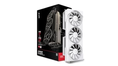 XFX Swift AMD Radeon RX 9070XT Triple Fan White Gaming Edition with 16GB GDDR6 HDMI 3xDP, AMD RDNA 4 RX-97TSWF3W9 - Image 1