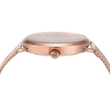 Michael Kors Portia Three-Hand Rose Gold-Tone Stainless Steel Mesh Women's Watch (Model: MK3845) - Image 5