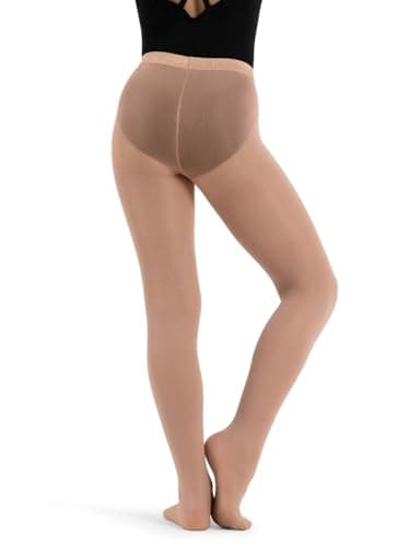 Capezio girls Hold & Stretch® Footed Tight - Girls Tight, Light Suntan, Medium US - Image 3