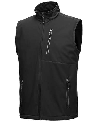 33,000ft Men's Windproof Lightweight Golf Vest Outerwear with Pockets, Softshell Sleeveless Jacket for Running Hiking Sports - Image 1