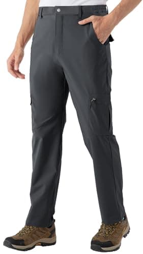 Rdruko Men's Hiking Pants Lightweight Quick Dry Water Resistant Outdoor Travel Work Fishing Pants 6 Pockets (Dark Gray,US 36) - Image 5