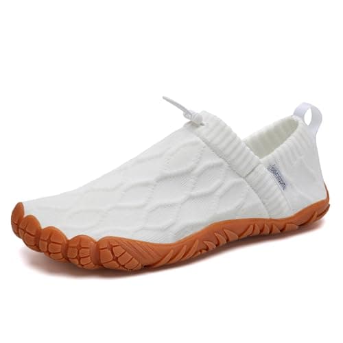 WateLves Barefoot Water Shoes Women Men Minimalist Comfortable Walking Shoes Beach Outdoor Running Sneakers (White,40) - Image 1