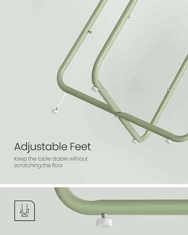 VASAGLE Small Round Side End Table, Modern Nightstand with Fabric Basket, Laurel Green and Cream White ULET223C69 - Image 9