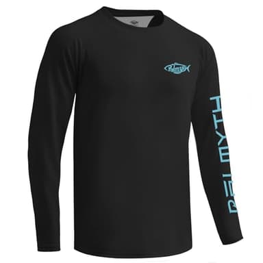 Palmyth Fishing Shirts for Men Long Sleeve UPF 50+ T Shirt Sun Protection Tee Black Ice Trout 2XL - Image 2