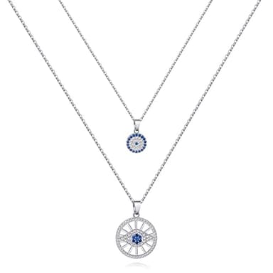 IVY TAILI Silver Evil Eye Necklace Layered Necklaces for Women 18k Gold Plated Adjustable Third Eye Necklace Evil Eye Protection Jewelry for Women - Image 1