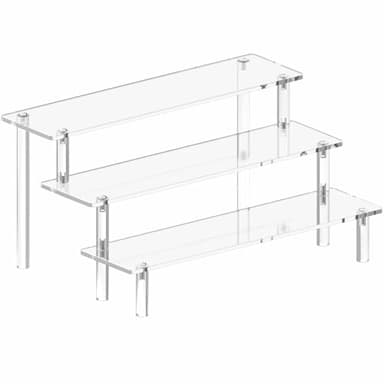 Acrylic Display Stand Risers, 3 Tier Perfume Stand Organizer, Clear Cupcake Stand Holder, Large Shelf Risers for Figures, Display Shelf for Collectibles, Dessert Shelves for Decoration and Organizer - Image 1