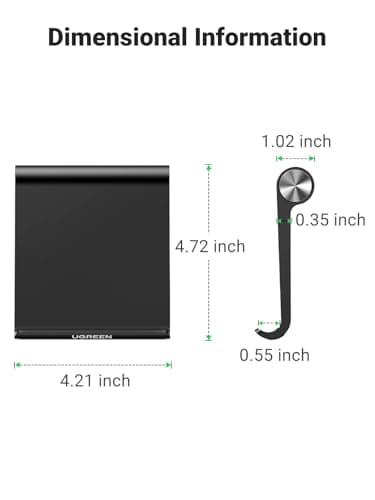 UGREEN Tablet Stand Holder Adjustable Portable Desktop Dock Office Compatible with iPad Pro 11 9.7 10.5 Air Mini 5 4 3 2 iPhone 17 16 15 14 13 12 Black - Image 7