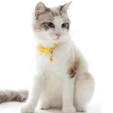Yellow Dog Collar with Bell, 2-Pack Cat Collar with Bell Reflective Puppy Collar Nylon Soft Adjustable Buckle for XXS XSmall Extra Small Tiny Boy Girl Pets Female Kitten Yorkie Teacup Chihuahua Small - Image 3
