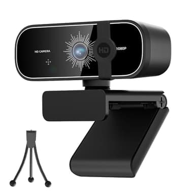 ISKOVI C28 1080P Webcam with Privacy Cover and Tripod Stand, PC Camera with Noise-Cancelling Mic, Auto Light Correction, Plug and Play, Web Camera for Streaming, Zoom/Facetime - Image 1