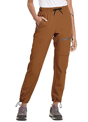 baleaf Cargo Pants for Women Petite Joggers Lightweight Quick Dry Pant Water Resistant 27'' Travel Workout Athletic Trip Caramel XL - Image 1