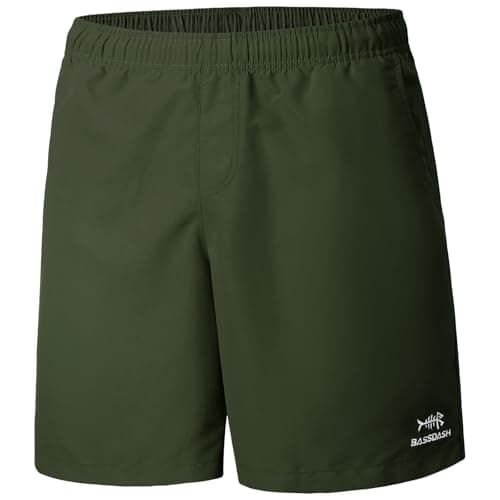 BASSDASH Men's 8''Fishing Water Shorts Quick Dry UPF 50+ Lightweight Cargo Hiking Kayaking Casual Bottom Army Green - Image 1