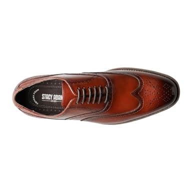 STACY ADAMS mens Dunbar - Wingtip Oxford, Cognac, 10.5 US - Image 7