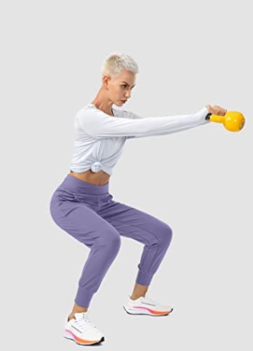 Soothfeel Women's Joggers with Zipper Pockets High Waisted Athletic Workout Yoga Pants Joggers for Women Dusty Purple - Image 5