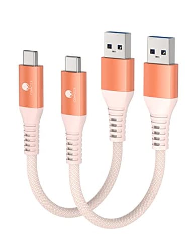CONMDEX USB to USB C Cable [2ft, 2-Pack] 10Gbps USB 3.1 Gen 2 USB A to USB C Data Transfer Cord, 3A Fast Charging Type C Cable for iPhone 17 16 Pro Max Samsung Galaxy S25 S24, Orange - Image 1