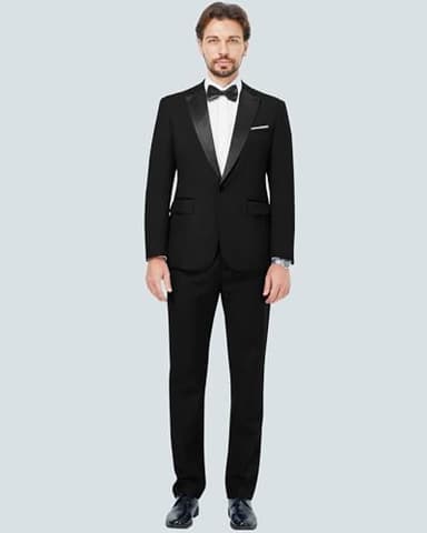 MAGE MALE Men's 2 Piece Suit Notched Lapel One Button Slim Fit Formal Wedding Prom Tuxedo Suits Blazer Pants with Bow Tie Set - Image 5
