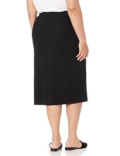 The Drop Women's Veronique High Waist Slit Skirt Skirt, -Black, L - Image 4