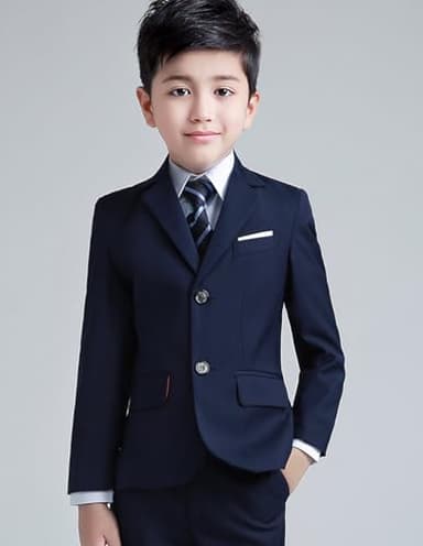 YuanLu Boys Suit for Kids Navy Blue Formal Suits Slim Fit Wedding Dresswear Ring Bearer Outfit Toddler Tuxedo Suit Size 8 - Image 5