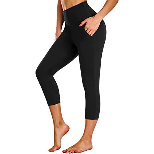 NEW YOUNG Capri Leggings with Pockets for Women High Waisted Workout Leggings Tummy Control Yoga Pants - Image 1