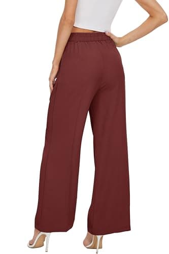 FUNYYZO Women's Wide Leg Pants High Elastic Waisted in The Back Business Work Trousers Long Straight Suit Pants - Image 6
