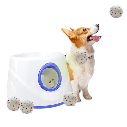 RERBIO Dog Ball Thrower Launcher, Automatic Ball Launcher for Dogs, 3 Adjustable Distance Settings, Indoor OutdoorInteractive Toy, with 3 2.3-inch Balls, Small/Medium Sized Dog Thrower - Image 1
