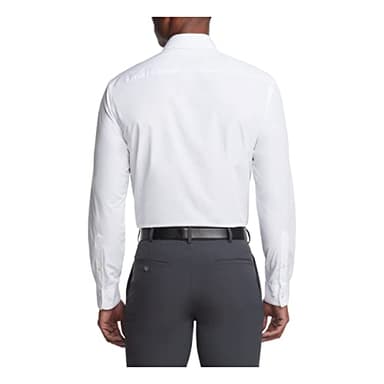 Van Heusen Men's Dress Shirt Regular Fit Poplin Solid, White, 17" Neck 34"-35" Sleeve - Image 2