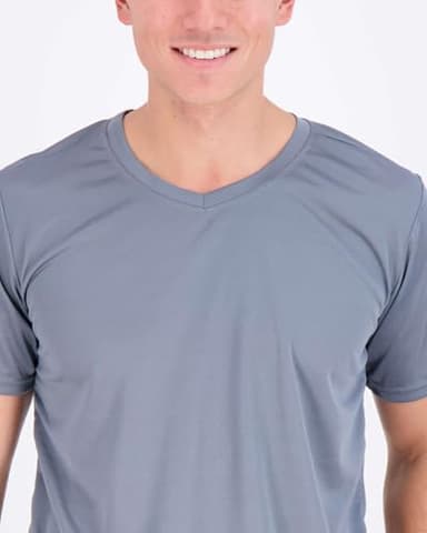 Real Essentials 5 Pack: Men's Mesh Quick Dry Short Sleeve V-Neck T-Shirt - Athletic Performance (Available in Big & Tall),Set 5-M - Image 3