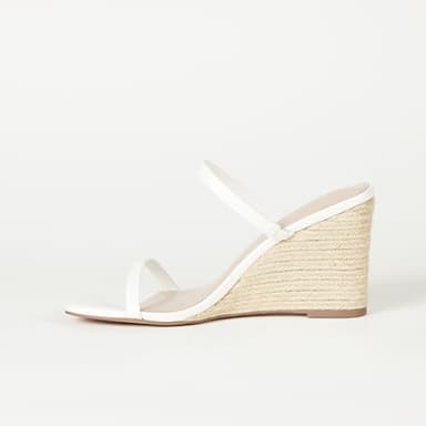 The Drop Women's Sophia Two Strap Wedge, White + Jute, 8 - Image 2